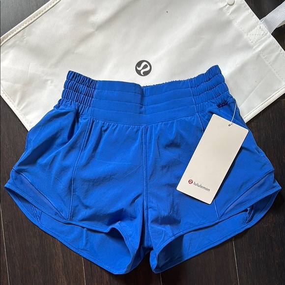 LULULEMON HOTTY HOT HR 2.5” GALACTIC COBALT BLUE SZ 4 NWT - Picture 1 of 7